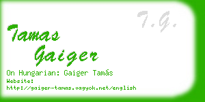 tamas gaiger business card