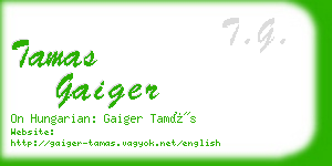 tamas gaiger business card